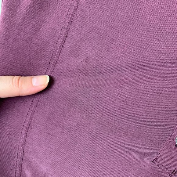 We the Free Free People hi-low purple collared oversized long sleeve top S - Picture 3 of 10